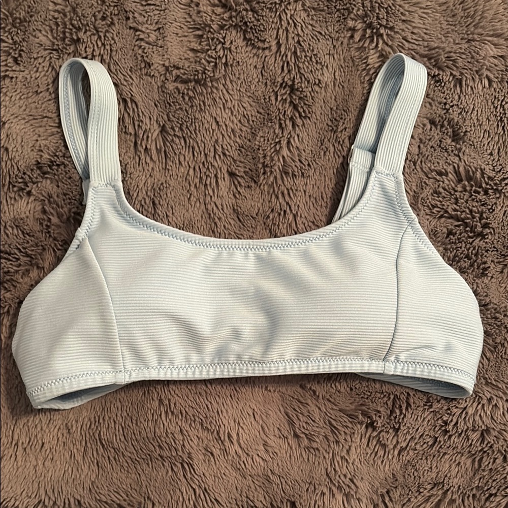 L*Space Light Blue Ribbed Bikini Top